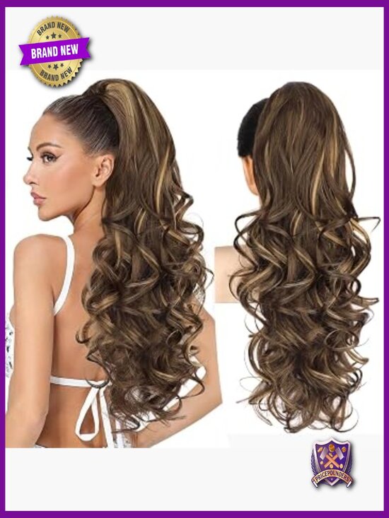 24 Inch Claw Clip Ponytail Extension Wavy Long Hairpiece for Women main image 6